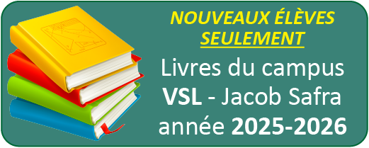 Achat et Location de livres 2025-2026 - Campus VSL - NOUVEAUX ÉLÈVES SEULEMENT